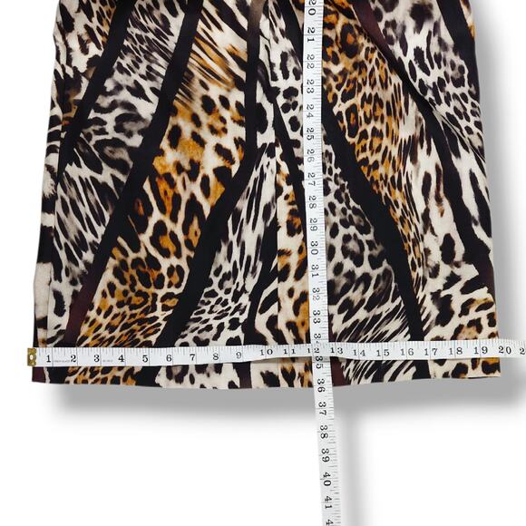 Kobi Halperin Mix Animal Print Silk Sheath Dress Gold Button Black Multi XS NWT - Picture 9 of 9